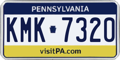 PA license plate KMK7320