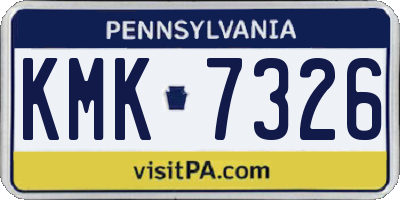 PA license plate KMK7326