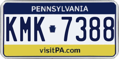 PA license plate KMK7388