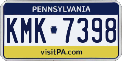 PA license plate KMK7398