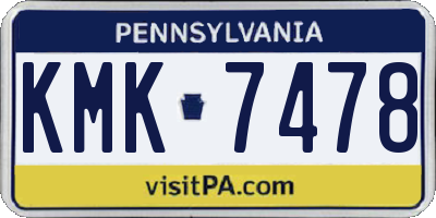 PA license plate KMK7478