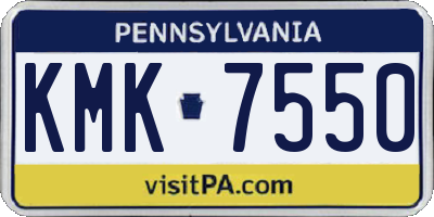 PA license plate KMK7550