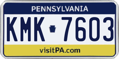 PA license plate KMK7603