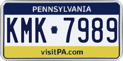 PA license plate KMK7989