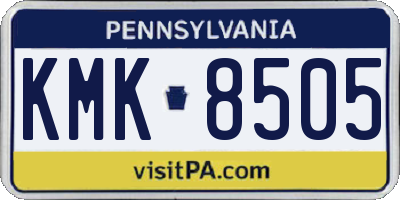 PA license plate KMK8505