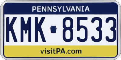 PA license plate KMK8533
