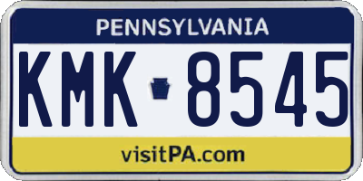 PA license plate KMK8545
