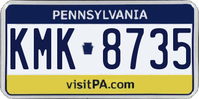 PA license plate KMK8735