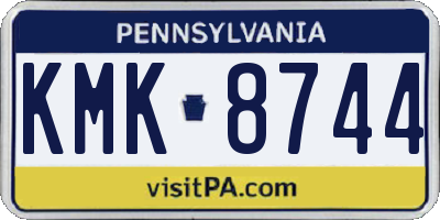 PA license plate KMK8744