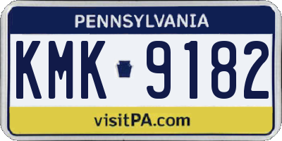 PA license plate KMK9182