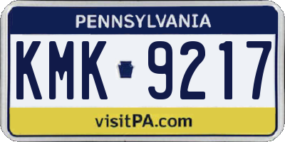 PA license plate KMK9217