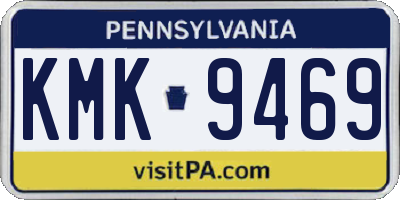 PA license plate KMK9469