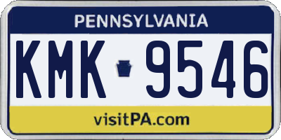PA license plate KMK9546