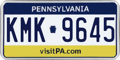 PA license plate KMK9645