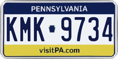 PA license plate KMK9734