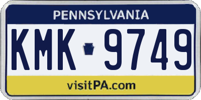 PA license plate KMK9749