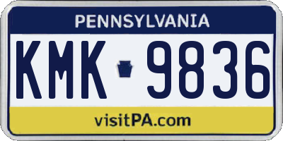 PA license plate KMK9836