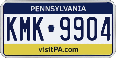 PA license plate KMK9904