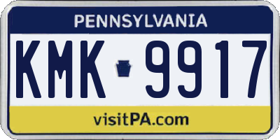 PA license plate KMK9917