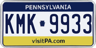 PA license plate KMK9933