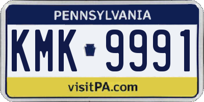 PA license plate KMK9991
