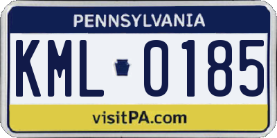 PA license plate KML0185
