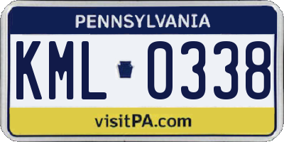 PA license plate KML0338