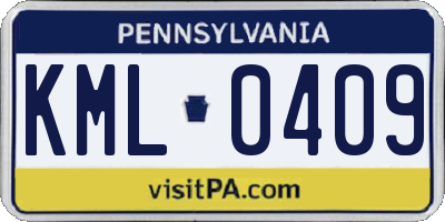 PA license plate KML0409