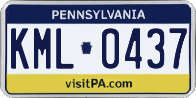 PA license plate KML0437
