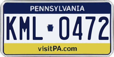PA license plate KML0472