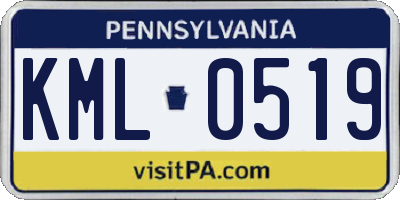 PA license plate KML0519