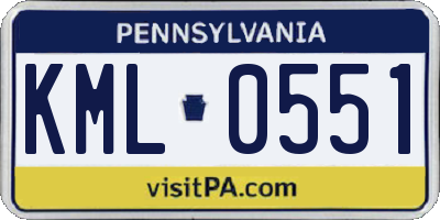 PA license plate KML0551