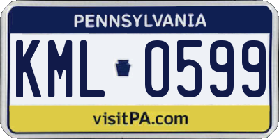 PA license plate KML0599