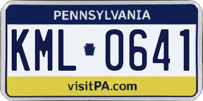 PA license plate KML0641