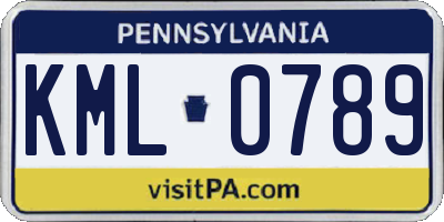 PA license plate KML0789