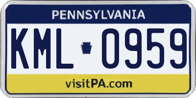 PA license plate KML0959