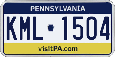 PA license plate KML1504