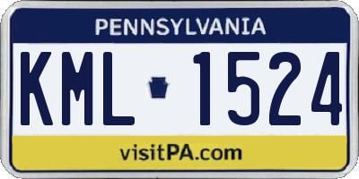 PA license plate KML1524