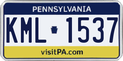 PA license plate KML1537