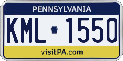 PA license plate KML1550