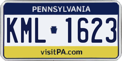 PA license plate KML1623