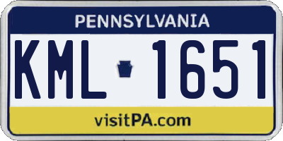 PA license plate KML1651