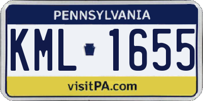 PA license plate KML1655
