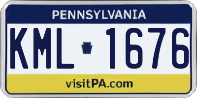 PA license plate KML1676