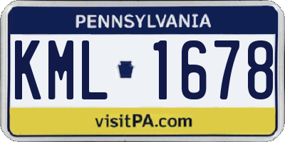 PA license plate KML1678