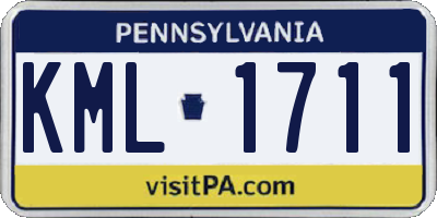 PA license plate KML1711