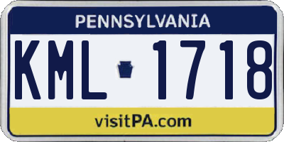 PA license plate KML1718
