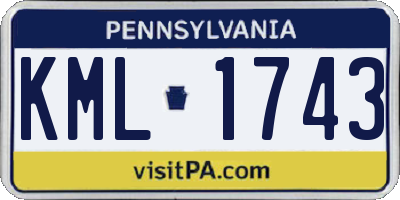 PA license plate KML1743