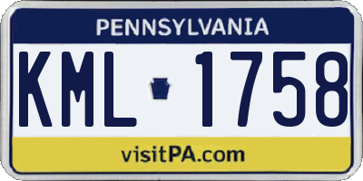 PA license plate KML1758