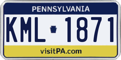 PA license plate KML1871